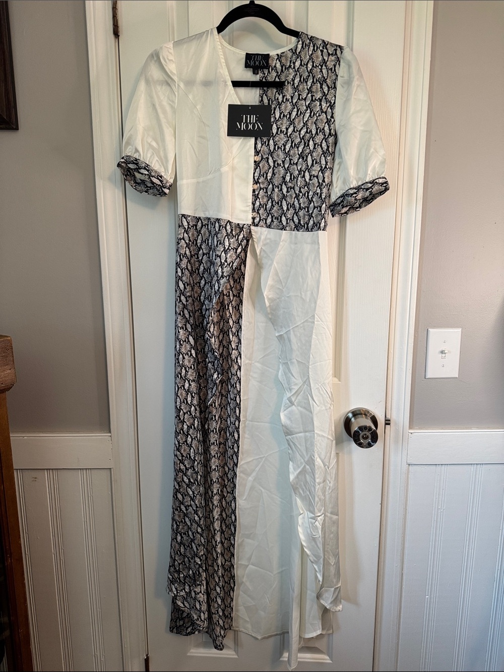 The Moon Black & White Patchwork Tunic High Low (28)